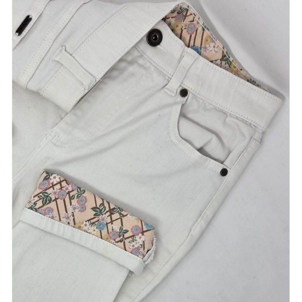 Matilda Jane Jeans Womens 4‎ White Lola Slimming Enchanted Garden Cuffed